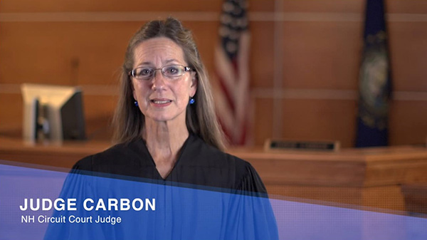 Judge Carbon in a courtroom