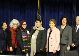 New Hampshire and Vermont Judges, Supreme Court Justices, and members of Congress photo with Judges Anisa Rasooli and Geeti Roeen