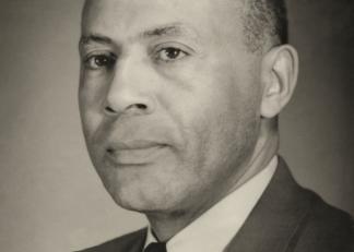 Black and white portrait photo of Ivorey Cobb.